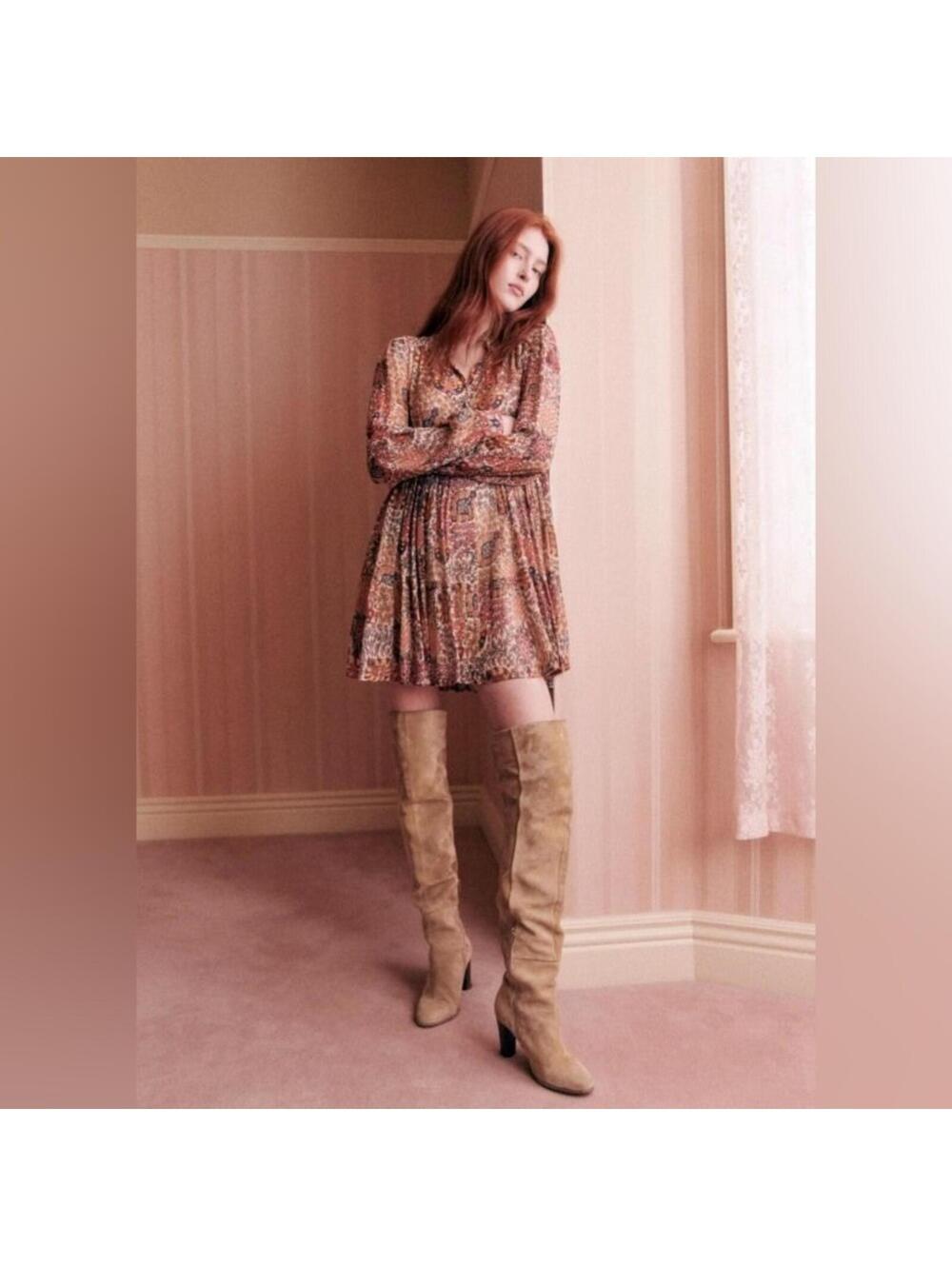Sezane Hidaya Dress Pastel Floral Size 36 US 4